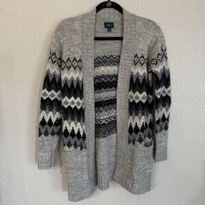 American Eagle Cardigan Sweater Women’s Size S Aztec Nordic Sweater Fair Isle